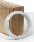 Baikalla Natural Light Green & Lavender Jadeite Jade "Oval" Bangle Bracelet (56.7mm) 
