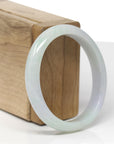 Baikalla Natural Light Green & Lavender Jadeite Jade "Oval" Bangle Bracelet (56.7mm) 