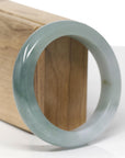 Baikalla Natural Oil-Green & Light Lavender Jadeite Jade "Square Cut" Bangle Bracelet (56.5mm) 