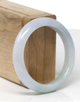 Baikalla Natural Light Lavender & Green Jadeite Jade "Half Round" Bangle Bracelet (53.9mm) 
