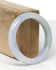 Baikalla Natural Light Lavender & Green Jadeite Jade "Half Round" Bangle Bracelet (53.9mm) 