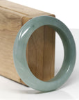 Baikalla Natural Oil-Green Jadeite Jade "Half Round" Bangle Bracelet (53.4mm) 
