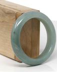 Baikalla Natural Oil-Green Jadeite Jade "Half Round" Bangle Bracelet (53.4mm) 