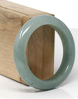 Baikalla Natural Oil-Green Jadeite Jade "Half Round" Bangle Bracelet (53.4mm) 