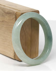 Baikalla Natural Icy Oil-Green Jadeite Jade "Oval" Bangle Bracelet (55.4mm) 