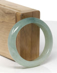 Baikalla Natural Icy Oil-Green Jadeite Jade "Oval" Bangle Bracelet (55.4mm) 