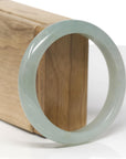 Baikalla Natural Light Oil-Green Jadeite Jade "Half Round" Bangle Bracelet (58.5mm) 