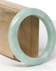 Baikalla Natural Green Jadeite Jade "Half Round" Bangle Bracelet (56.9mm) 