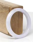 Baikalla Natural Light Lavender Jadeite Jade "Half Round" Bangle Bracelet (52.6mm) 