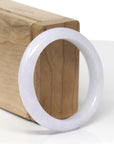 Baikalla Natural Light Lavender Jadeite Jade "Half Round" Bangle Bracelet (52.6mm) 