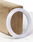 Baikalla Natural Light Lavender Jadeite Jade "Half Round" Bangle Bracelet (52.6mm) 