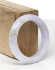 Baikalla Natural Light Lavender Jadeite Jade "Square Cut" Bangle Bracelet (49.6mm) 