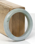 Baikalla Natural Light Green & Blue-Lavender Jadeite Jade "Square Cut" Bangle Bracelet (53mm) 