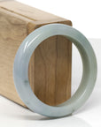 Baikalla Natural Light Green & Blue-Lavender Jadeite Jade "Square Cut" Bangle Bracelet (53mm) 