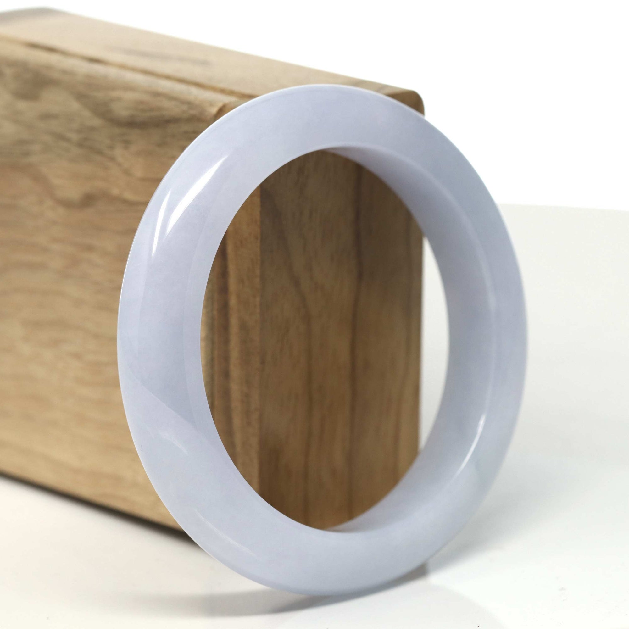 Baikalla Icy Lavender Jadeite Jade Bangle Bracelet (55.5 mm) 