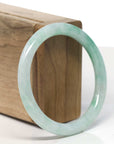 Baikalla Green Flower Jadeite Jade Bangle Bracelet (56.6 mm) 