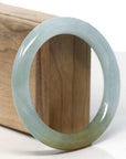 Baikalla Icy Hazel Green Jadeite Jade Bangle Bracelet (57.5 mm) 