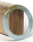 Baikalla Icy Hazel Green Jadeite Jade Bangle Bracelet (57.5 mm) 