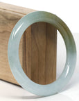 Baikalla Icy Hazel Green Jadeite Jade Bangle Bracelet (57.5 mm) 