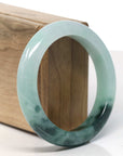 Baikalla Blue Flower Jadeite Jade Bangle Bracelet (56.3mm) 