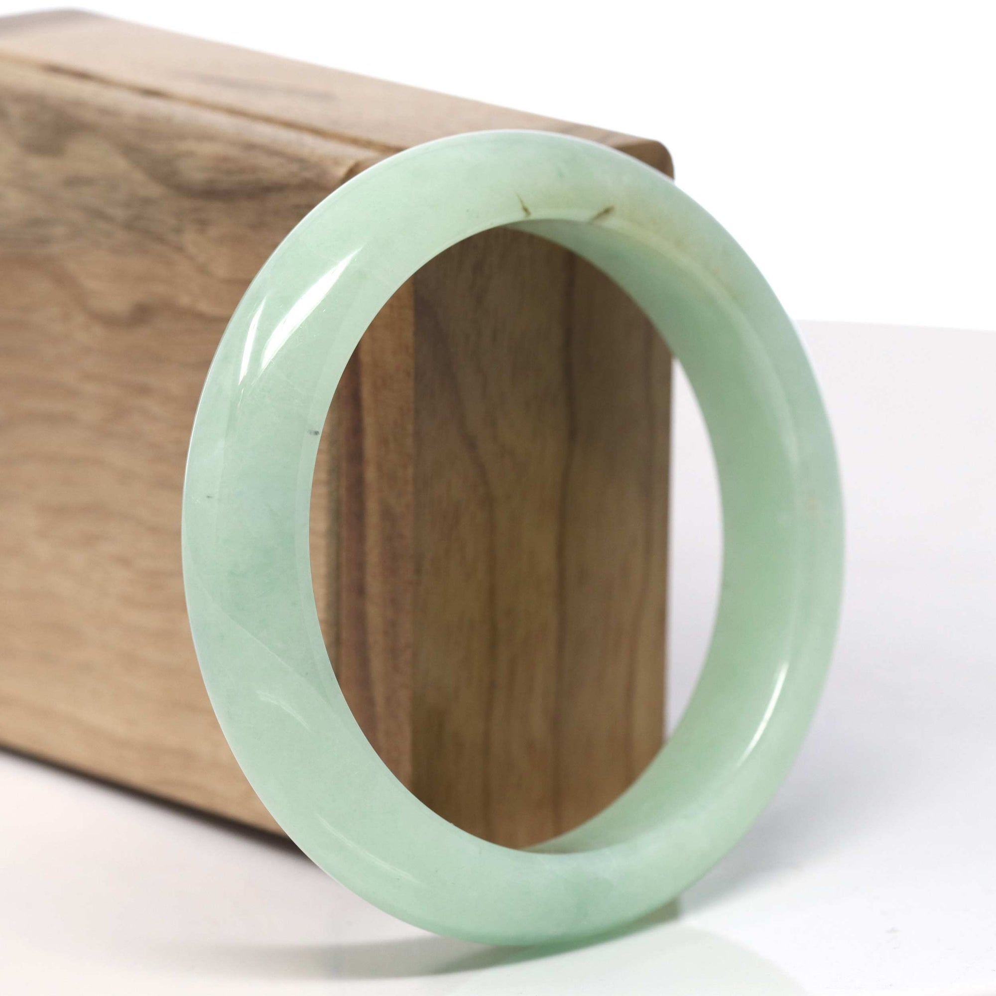 Baikalla Icy Light Green Jadeite Jade Bangle Bracelet (57.8 mm) 