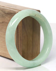 Baikalla Icy Light Green Jadeite Jade Bangle Bracelet (57.8 mm) 