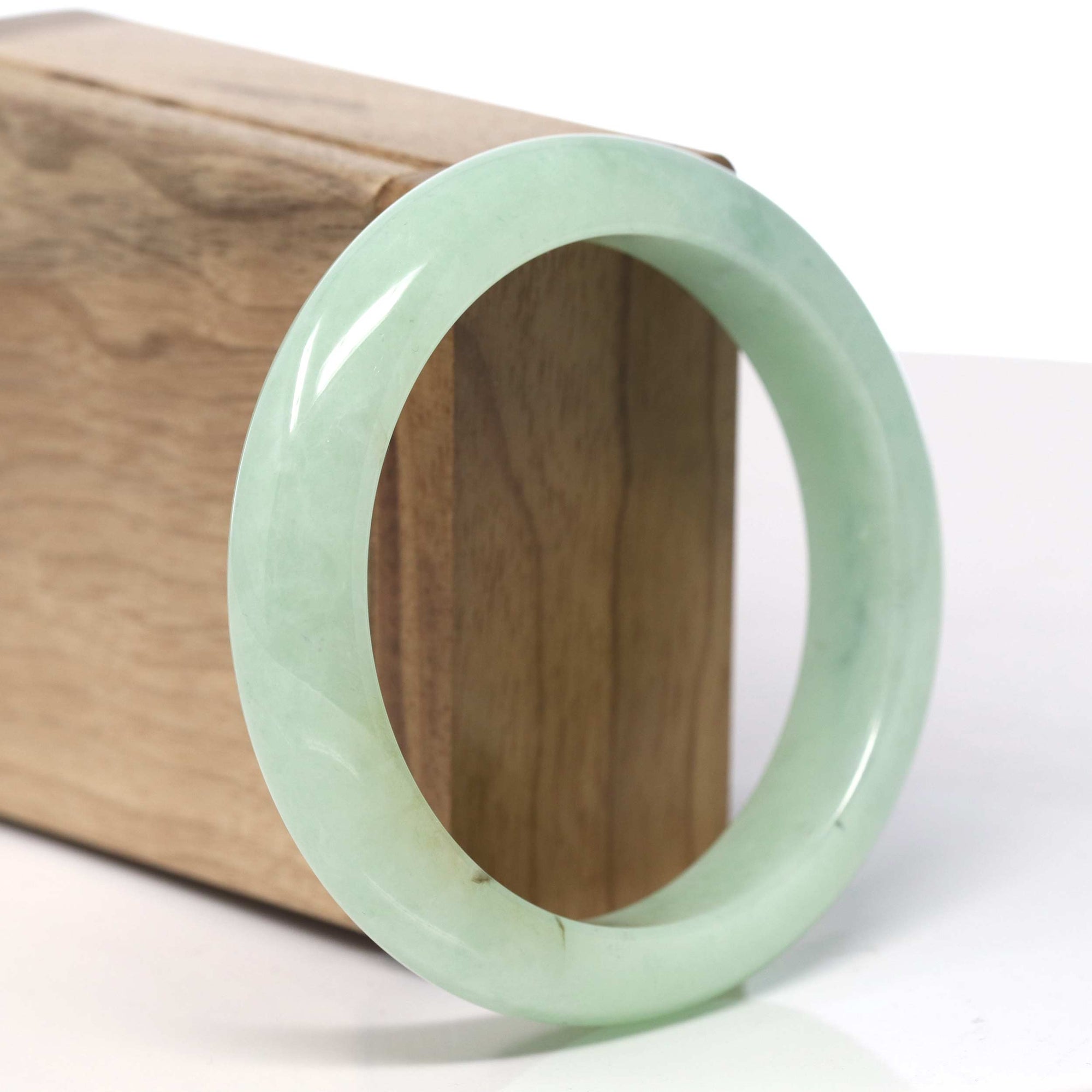 Baikalla Icy Light Green Jadeite Jade Bangle Bracelet (57.8 mm) 