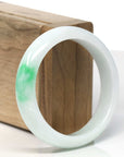 Baikalla "Moss In Snow" Bai Di Qing Jadeite Jade Bangle Bracelet (57.8 mm) 