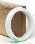 Baikalla "Moss In Snow" Bai Di Qing Jadeite Jade Bangle Bracelet (57.8 mm) 