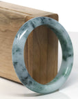 Baikalla Blue Flower Jadeite Jade Bangle Bracelet (55.5 mm) 