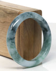 Baikalla Blue Flower Jadeite Jade Bangle Bracelet (55.5 mm) 