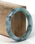 Baikalla Blue Flower Jadeite Jade Bangle Bracelet (55.5 mm) 