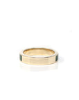 Baikalla 14k Yellow Gold Forest Green Natural Nephrite Jade 3/4 Inlay Men's Wedding Ring 