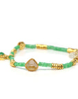 18KY Gold & Imperial Jadeite Jade Beads Bracelet with Unique Charms "Travel Expenses"