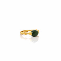 Baikalla Jewelry Jade Ring Copy of Baikalla™ "Classic Oval" Sterling Silver Real Green Nephrite Jade Bamboo Ring For Her