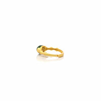 Baikalla Jewelry Jade Ring Copy of Baikalla™ "Classic Oval" Sterling Silver Real Green Nephrite Jade Bamboo Ring For Her
