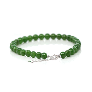 Genuine Green Jade Round Beads Bracelet Bangle ( 9.5 mm ) | Jade Jewelry,  Nephrite Jade Jewelry | RealJade, Authenticity is Timeless – RealJade® Co.