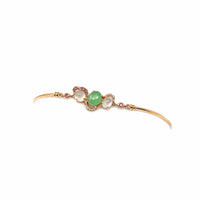 Baikalla Jewelry Gold Jade Bracelet B Copy of Copy of 18k Rose Gold "Morning Glory" Half Bracelet Bangle with Green Imperial Jade & Diamonds