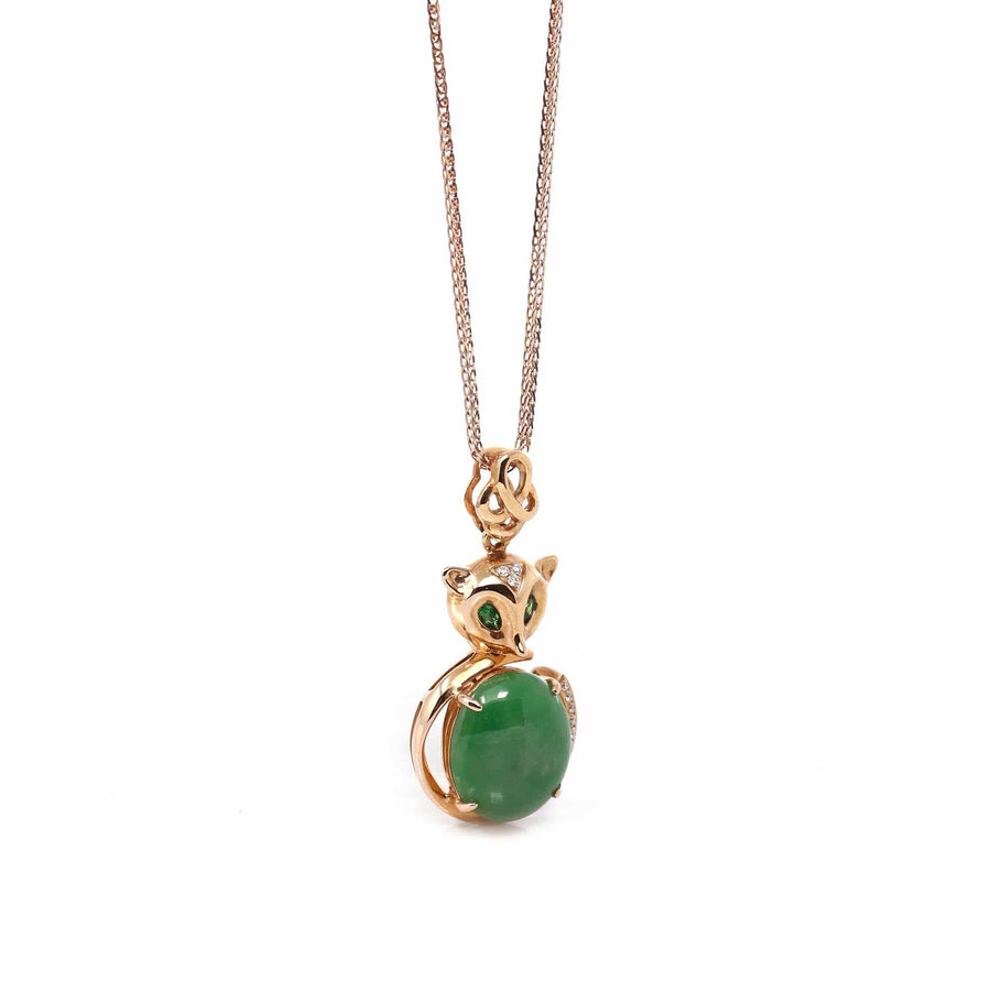 Baikalla Jewelry genuine jadeite pendant Copy of Baikalla™ "Stallion" 18k Rose Gold Genuine Burmese Imperial Jadeite Stallion Necklace, real jadeite Jade Horse Pendant Necklace