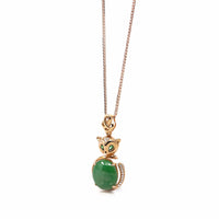 Baikalla Jewelry genuine jadeite pendant Copy of Baikalla™ "Stallion" 18k Rose Gold Genuine Burmese Imperial Jadeite Stallion Necklace, real jadeite Jade Horse Pendant Necklace