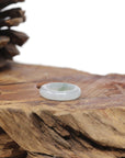 Baikalla Natural Icy Blue-Green Flower Jadeite Jade Traditional Ring 