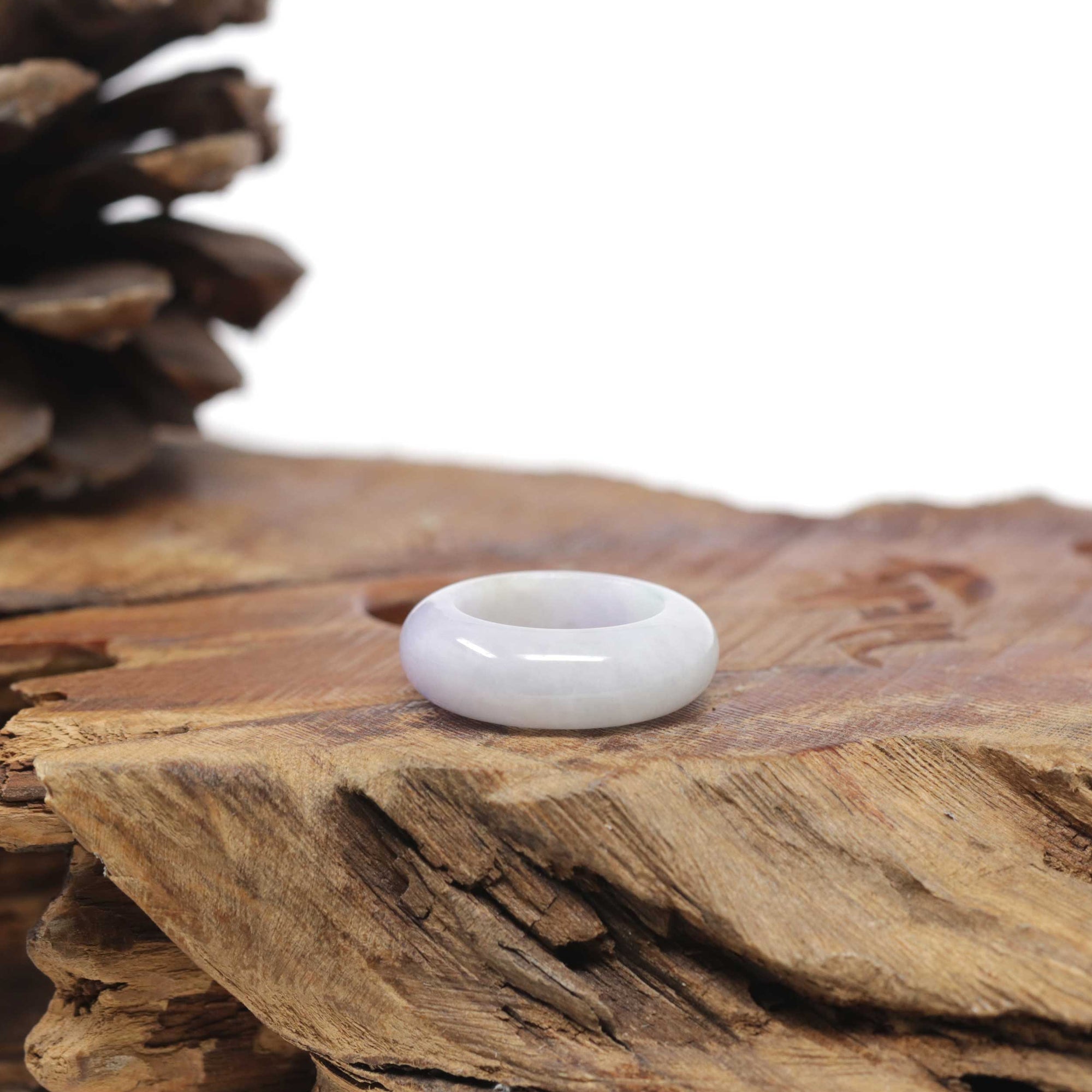 Baikalla Natural Light Lavender Jadeite Jade Traditional Ring 