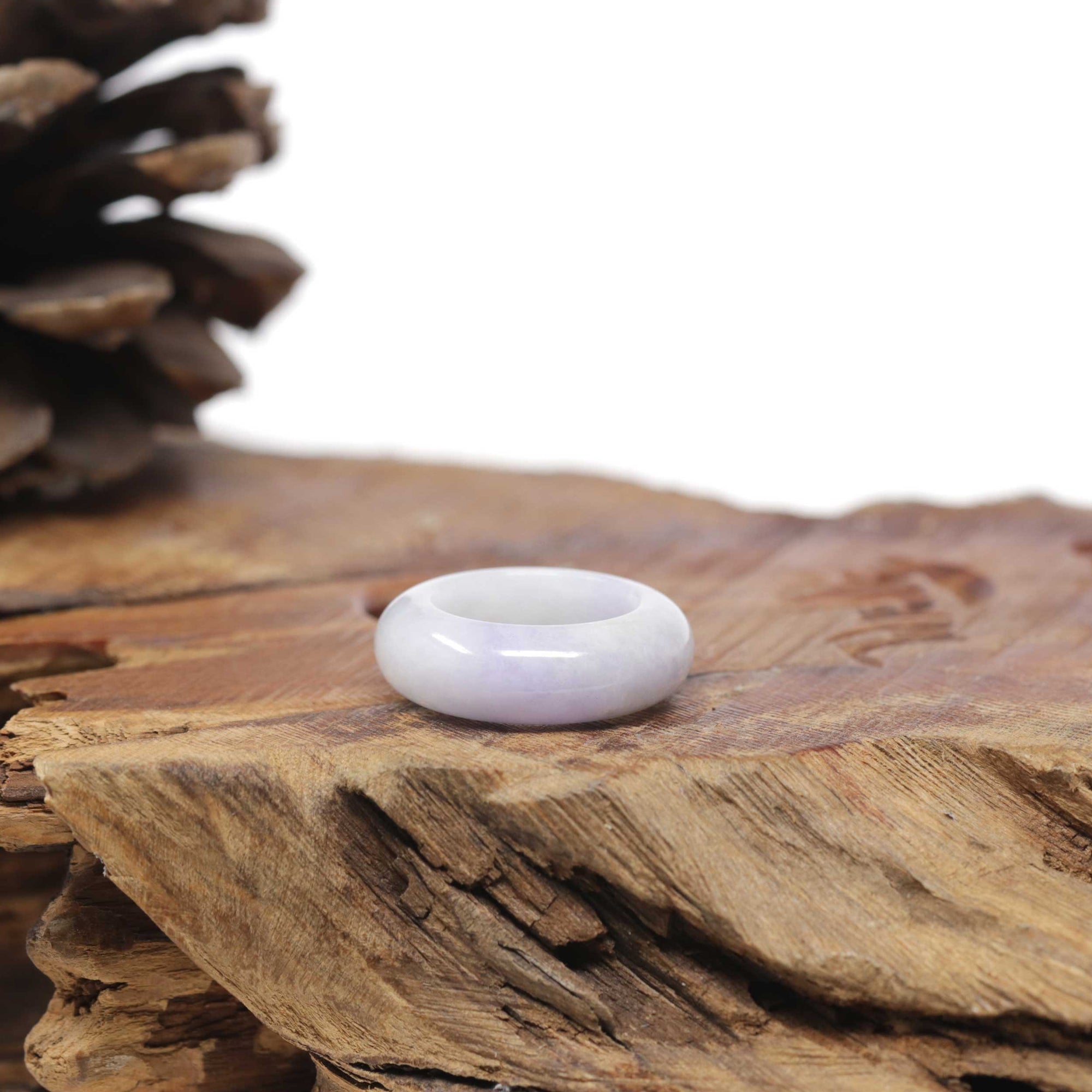 Baikalla Natural Light Lavender Jadeite Jade Traditional Ring 