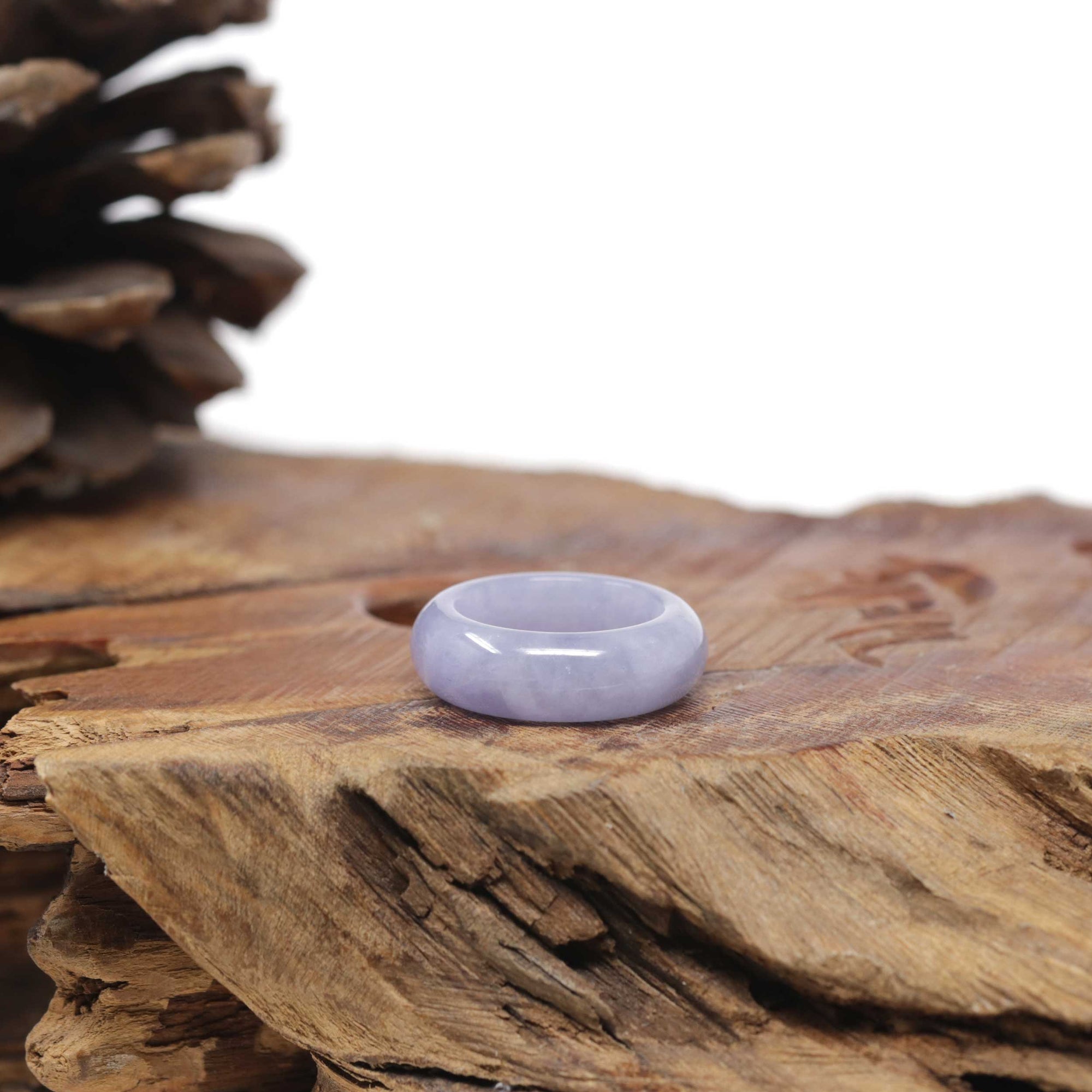 Baikalla Natural Icy "Vixen" Lavender Jadeite Jade Traditional Ring 