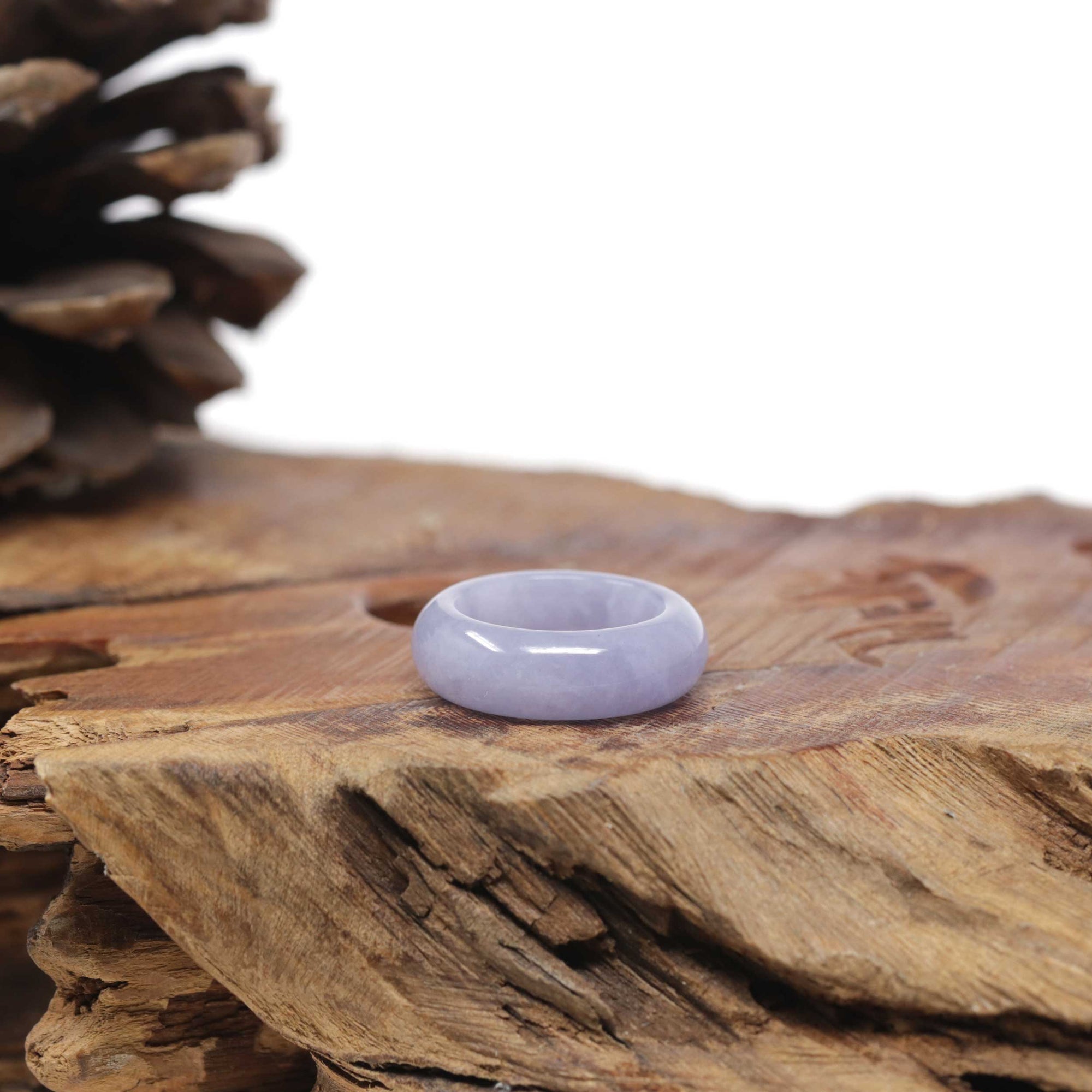 Baikalla Natural Icy "Vixen" Lavender Jadeite Jade Traditional Ring 