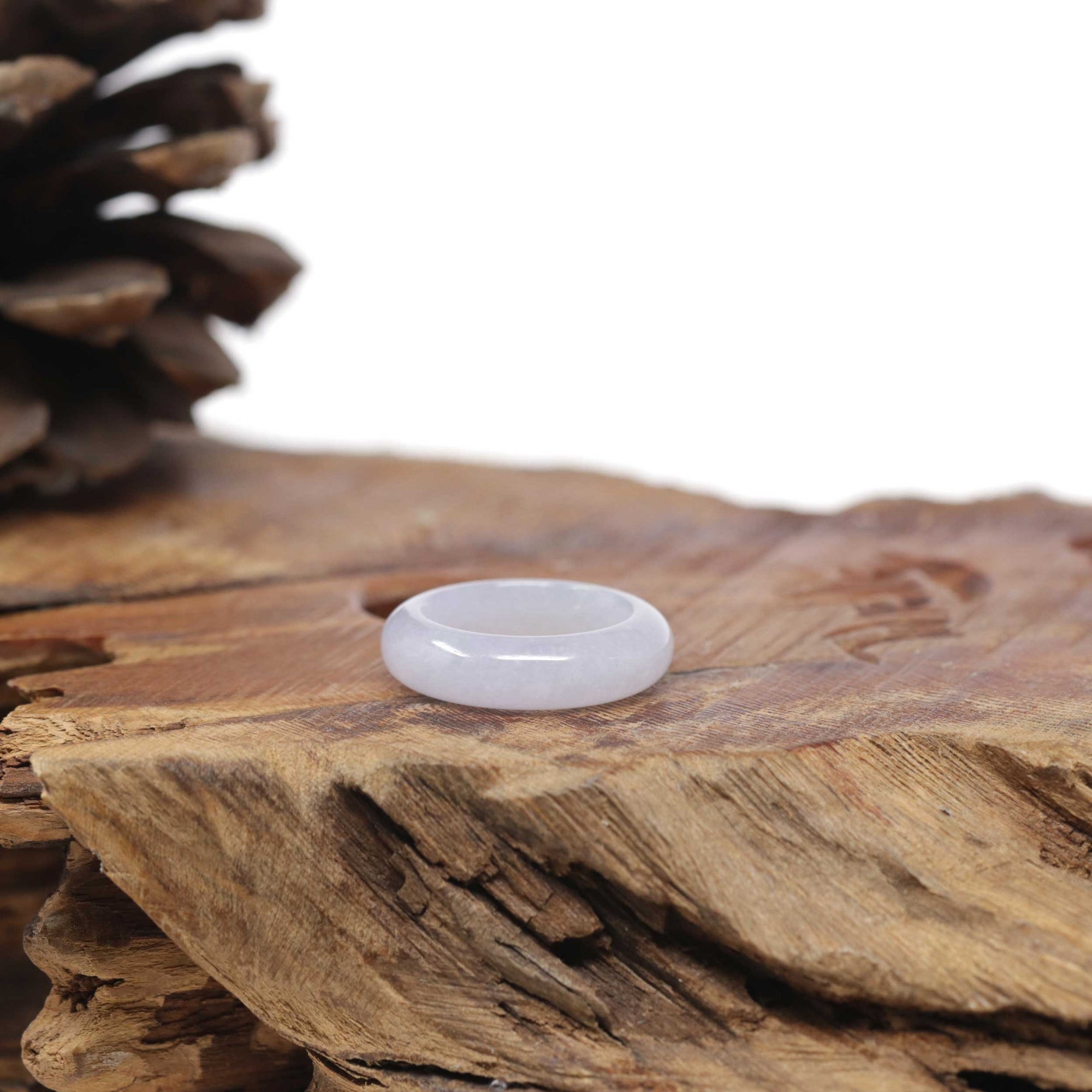 Baikalla Natural Icy Light Lavender Jadeite Jade Traditional Ring 