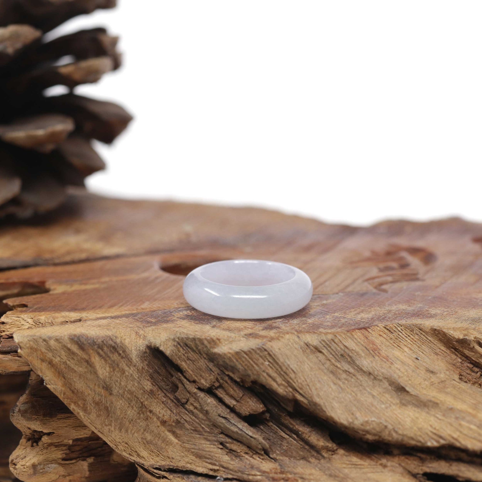 Baikalla Natural Icy Light Lavender Jadeite Jade Traditional Ring 