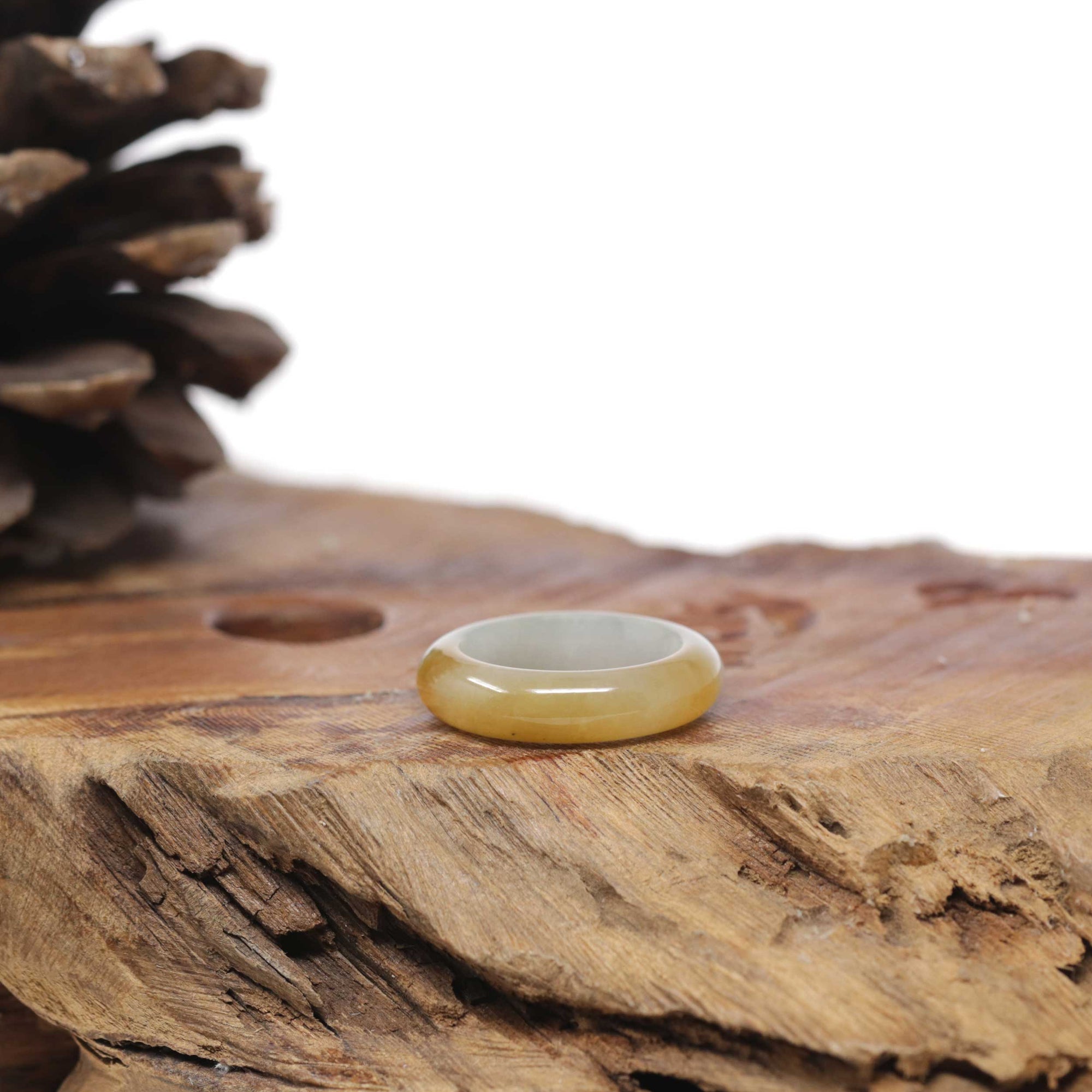 Baikalla Natural Icy Orange Jadeite Jade Traditional Ring 