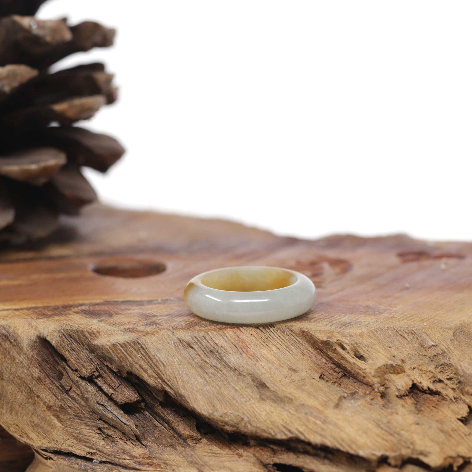 Baikalla Natural Icy Orange Jadeite Jade Traditional Ring 