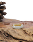 Baikalla Natural Icy Orange Jadeite Jade Traditional Ring 